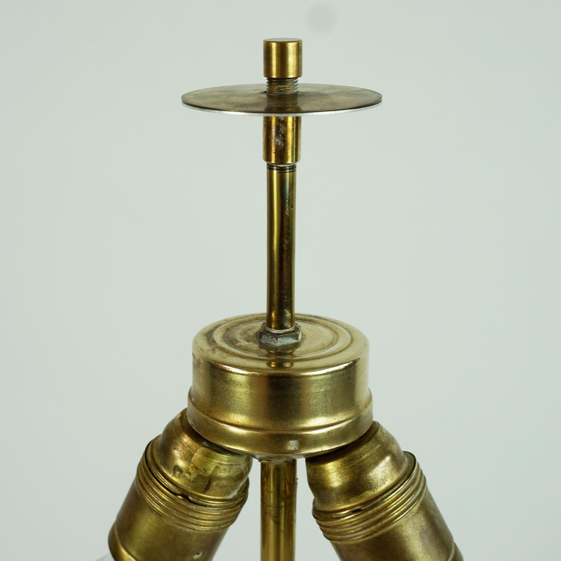 Mid-20th Century Austrian Midcentury Brass Floor Lamp with Green Shade Attr. to Rupert Nikoll