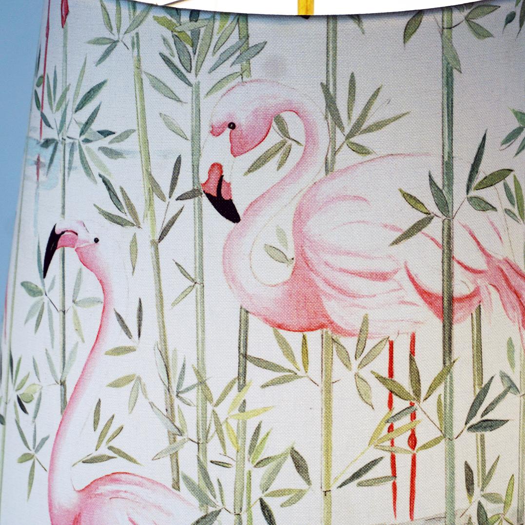 Lampadaire autrichien du milieu du siècle dernier avec abat-jour Flamingo rose en vente 4