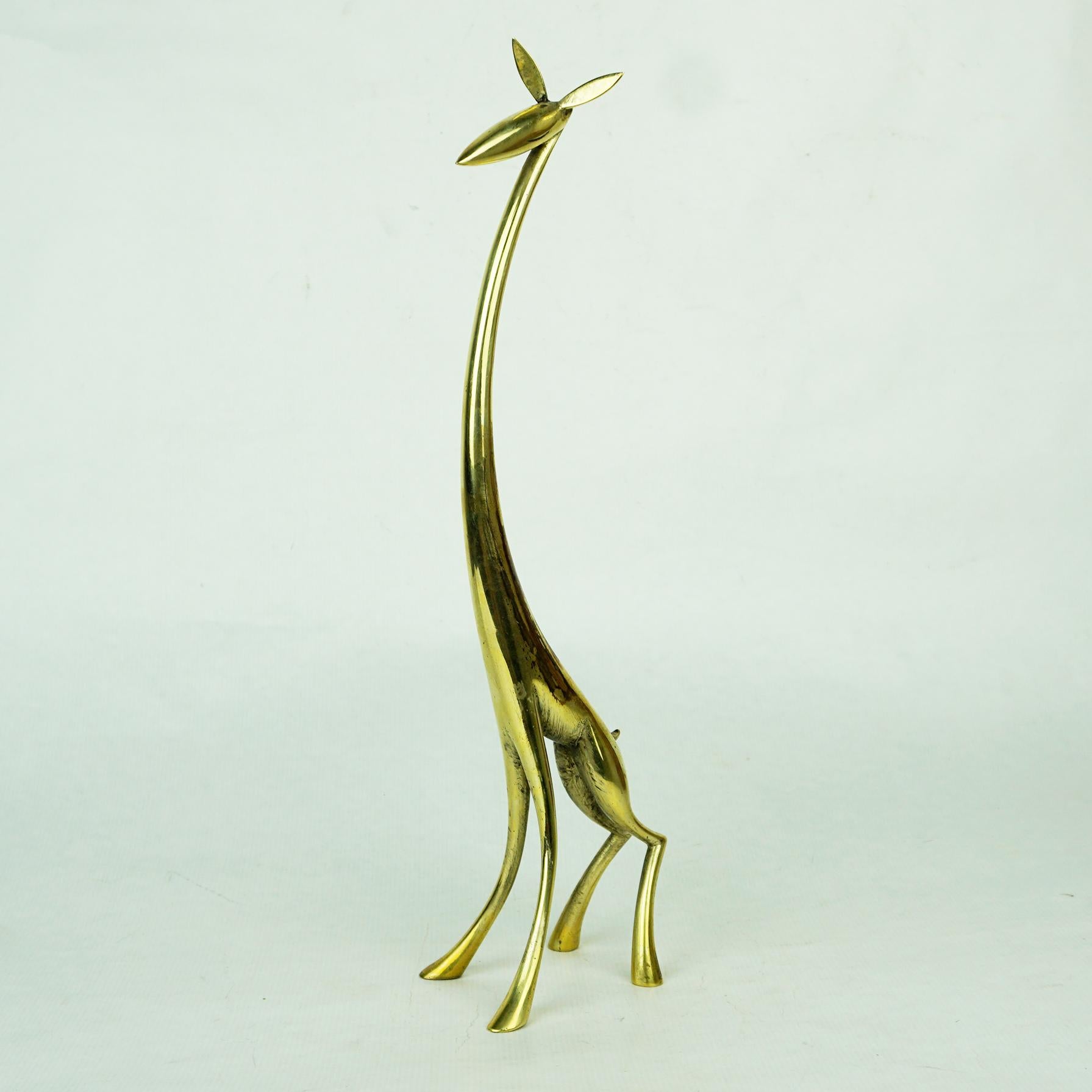 Mid-Century Modern Austrian Midcentury Brass Giraffe Sculpture by Karl Hagenauer Vienna