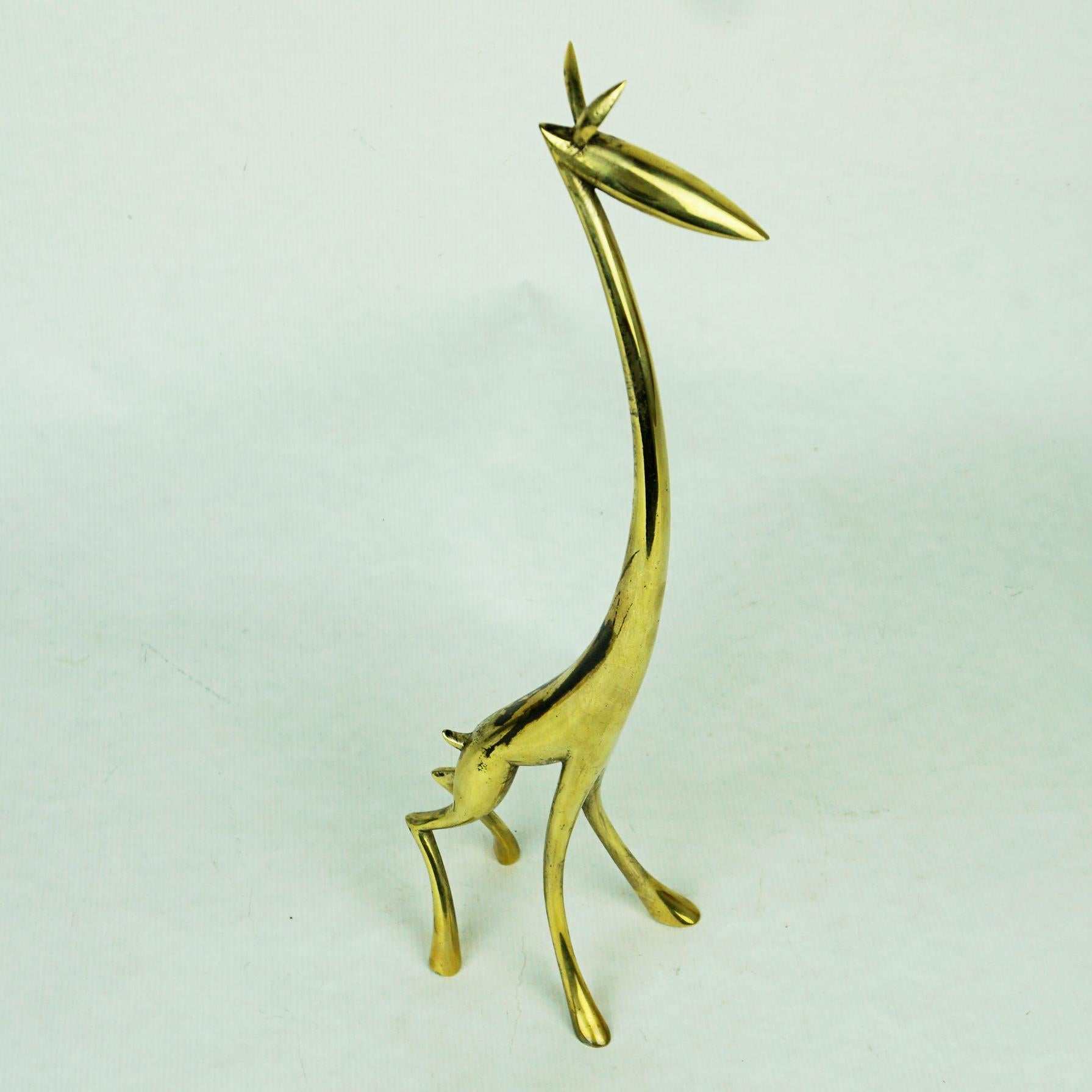 Mid-20th Century Austrian Midcentury Brass Giraffe Sculpture by Karl Hagenauer Vienna