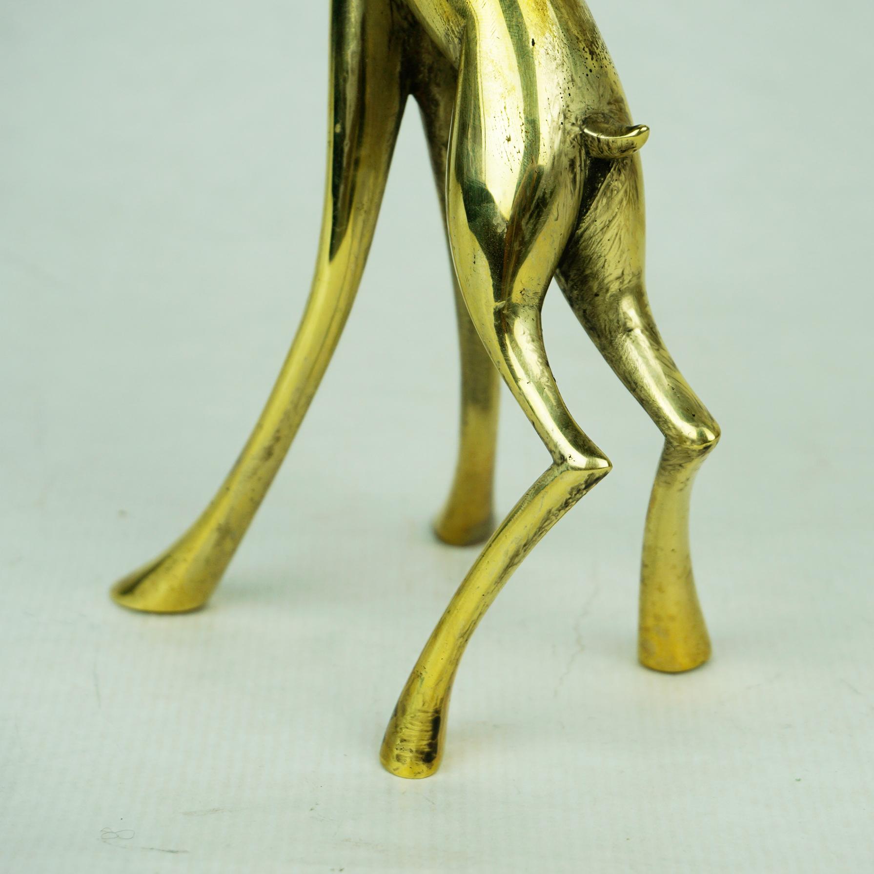 Austrian Midcentury Brass Giraffe Sculpture by Karl Hagenauer Vienna 4
