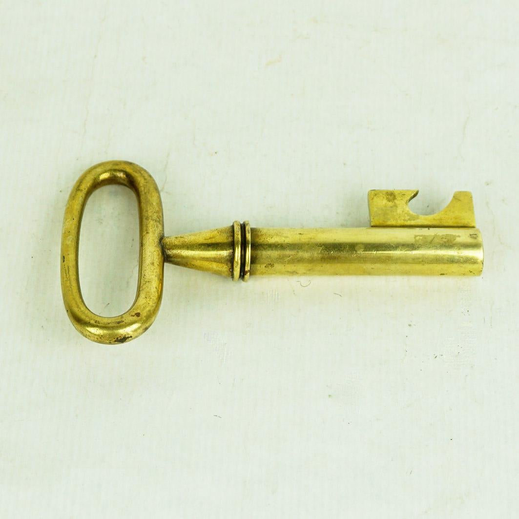 Mid-20th Century Austrian Midcentury Brass Key Corc Screw or Bottle Opener by Carl Auböck For Sale