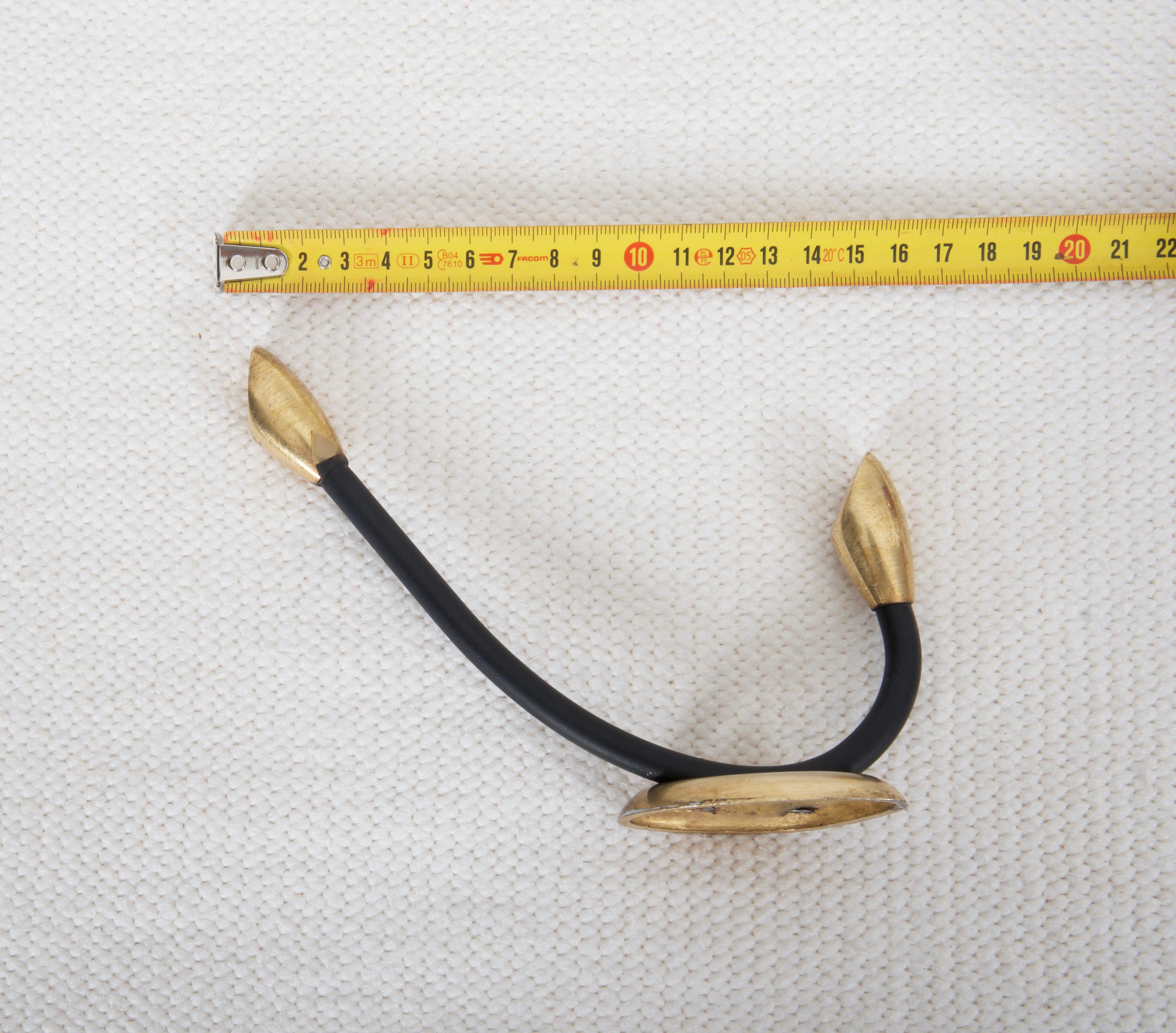 Austrian Midcentury Brass Wall Hook In Good Condition For Sale In Vienna, AT