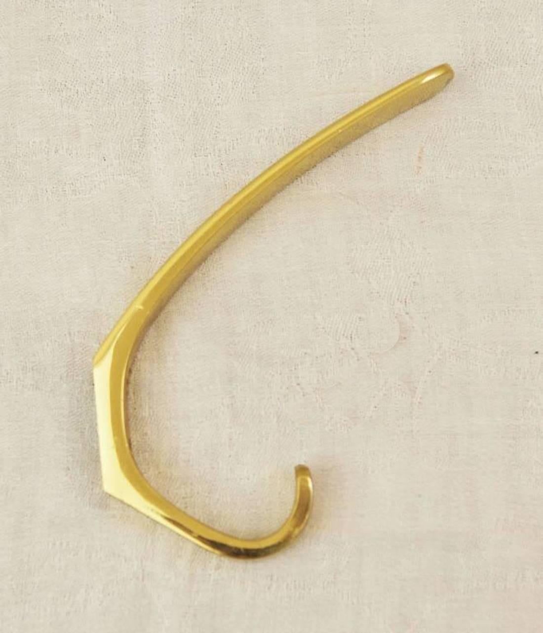 Austrian Midcentury Brass Wall Hooks by Hertha Baller In Good Condition For Sale In Vienna, AT