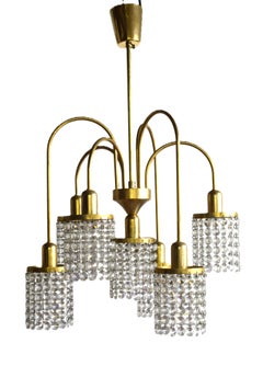 Austrian midcentury crystal lamp