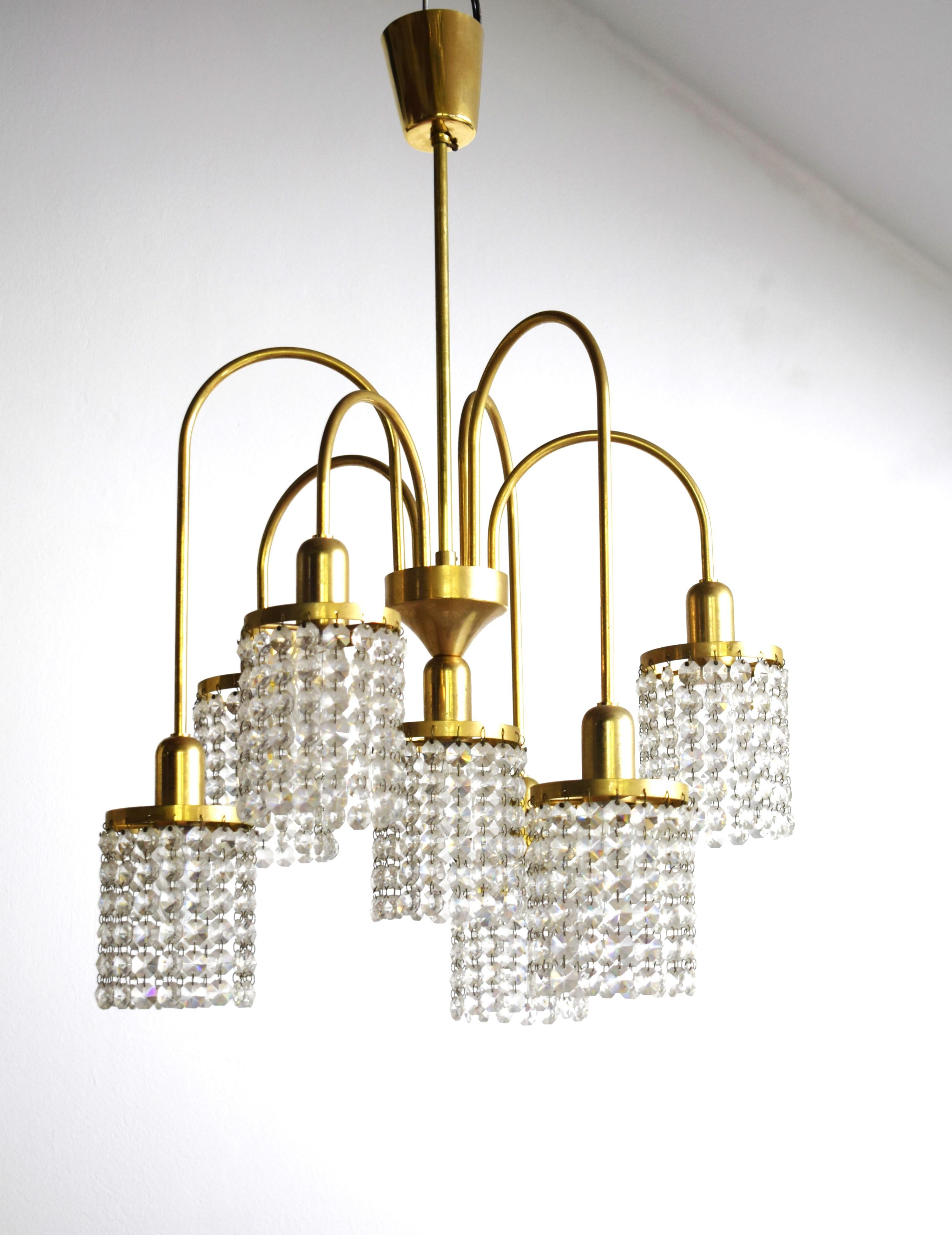Mid-Century Modern Austrian midcentury crystal lamp For Sale