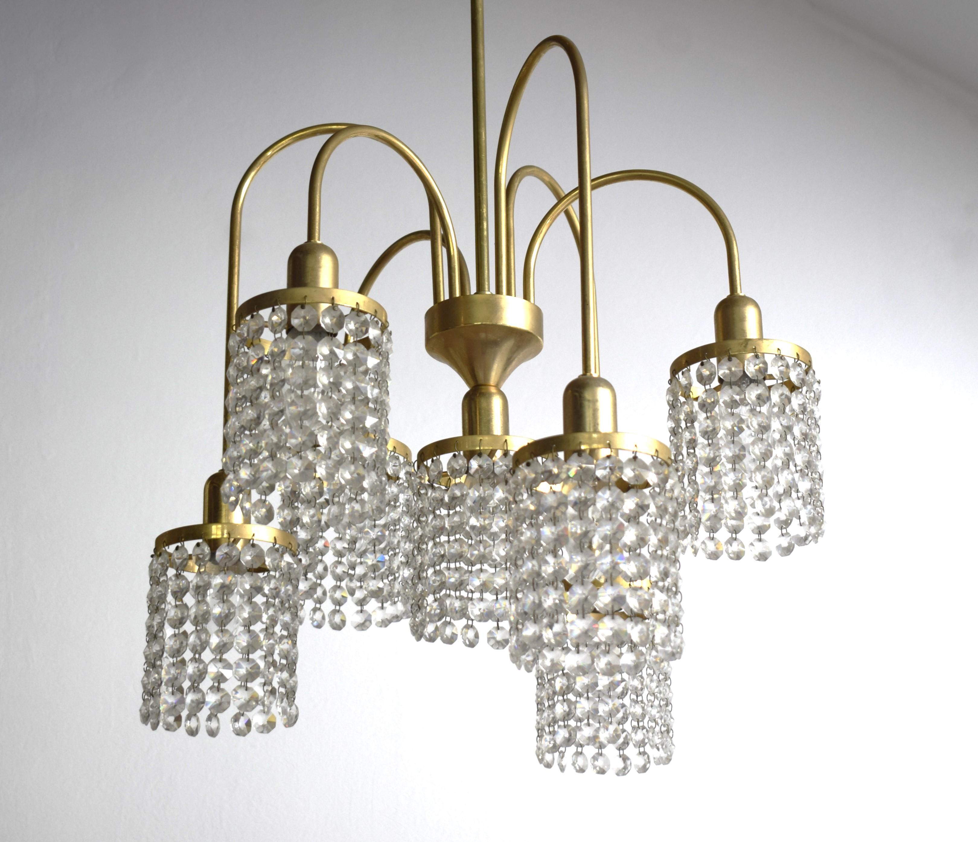 Mid-20th Century Austrian midcentury crystal lamp For Sale
