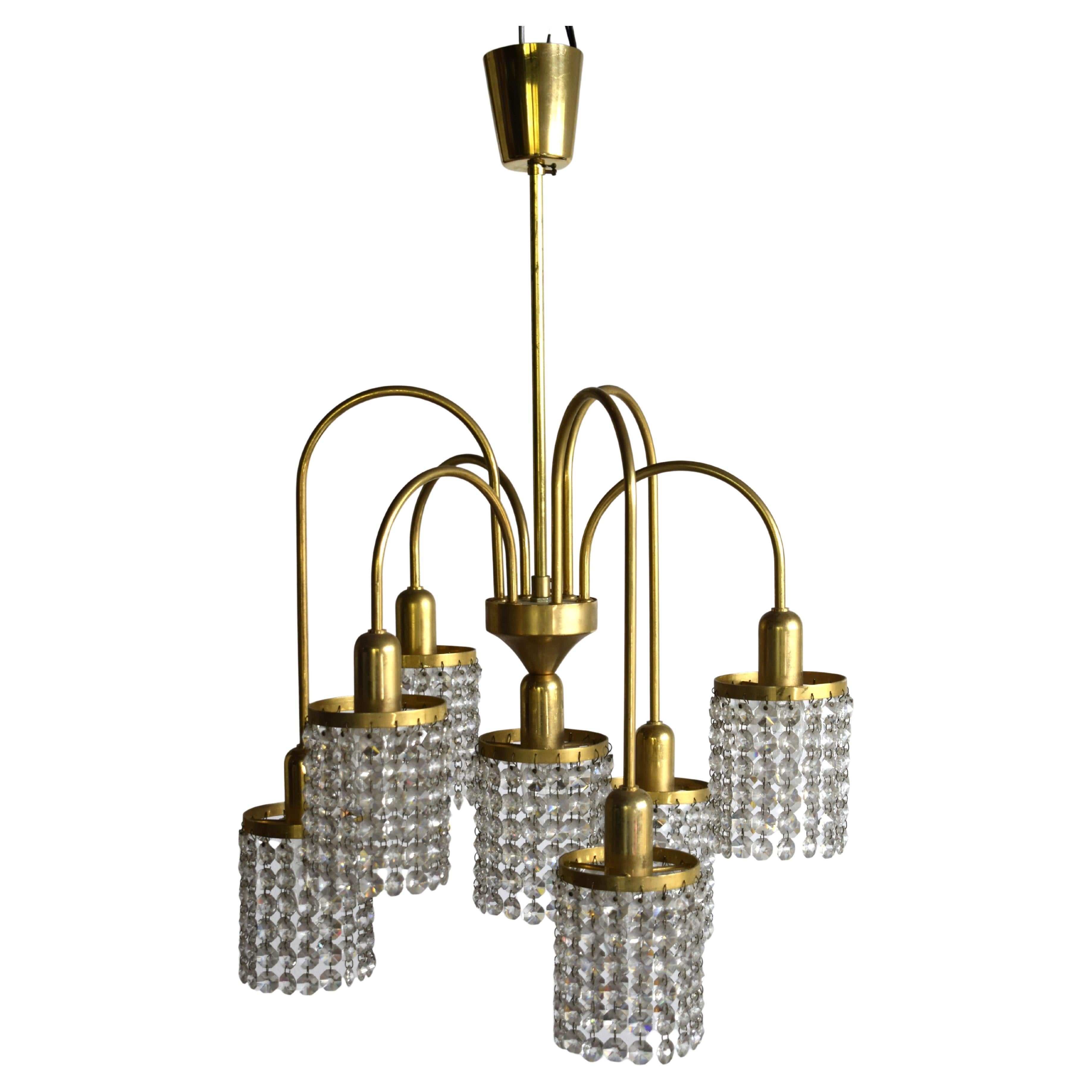 Austrian midcentury crystal lamp For Sale