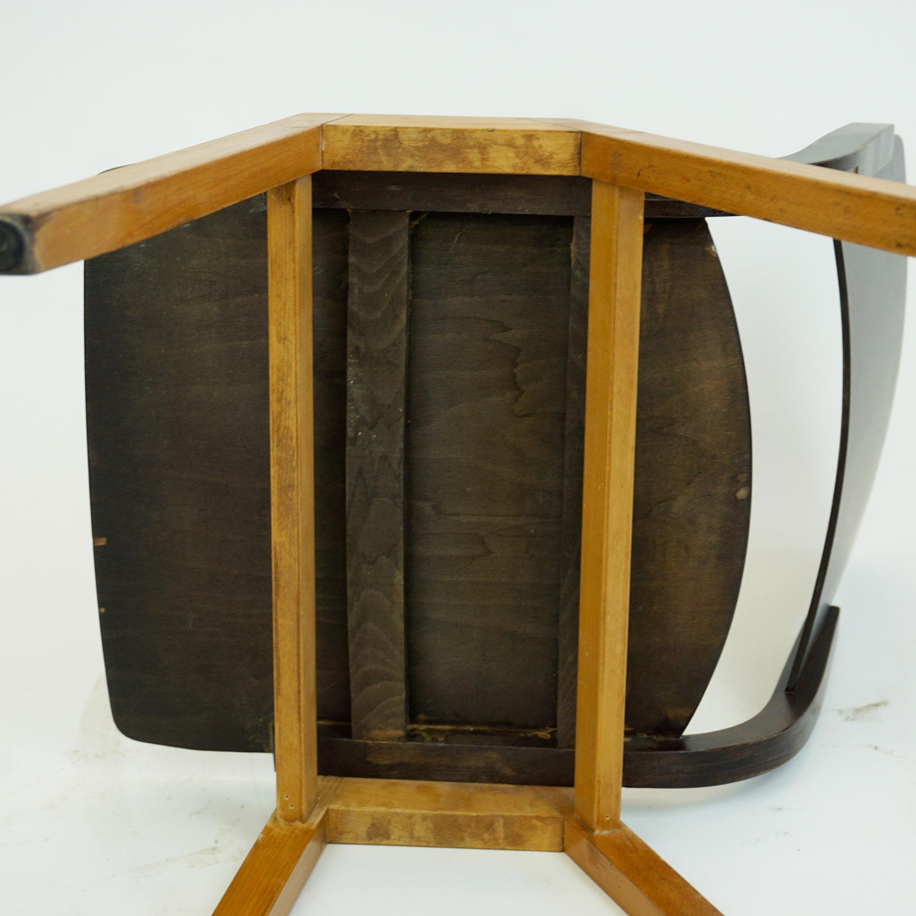 Austrian Midcentury Dark Brown P7 Beechwood Stacking Chair by Roland Rainer 8