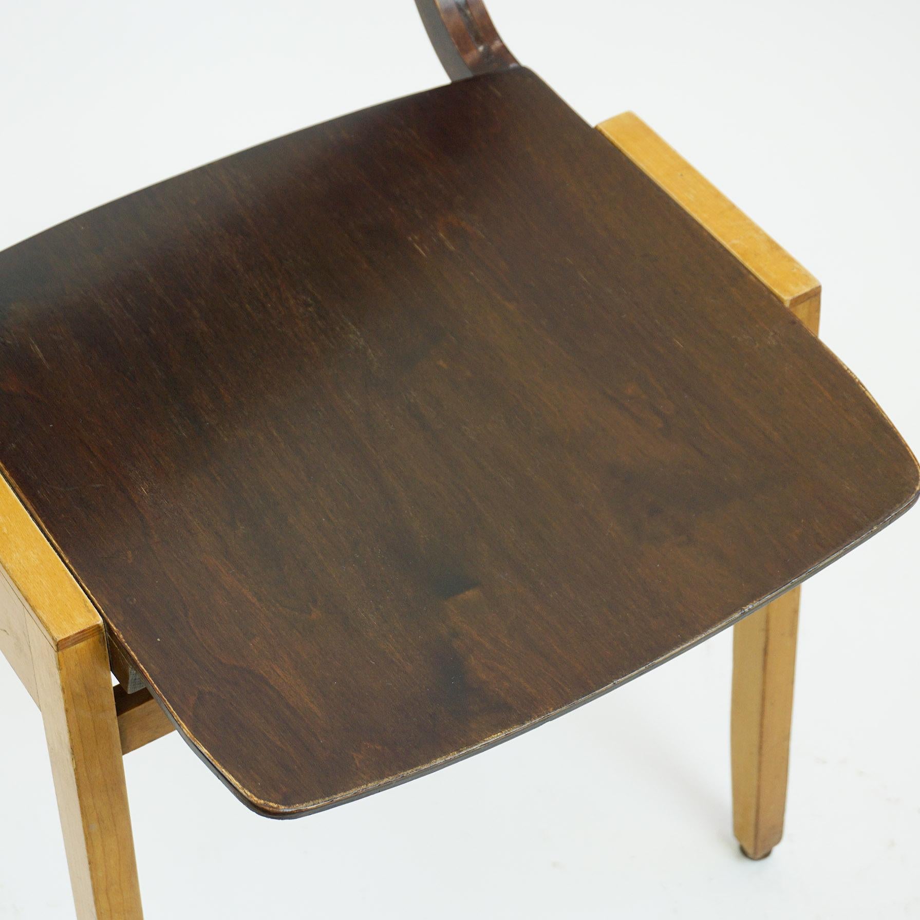 Austrian Midcentury Dark Brown P7 Beechwood Stacking Chair by Roland Rainer 3