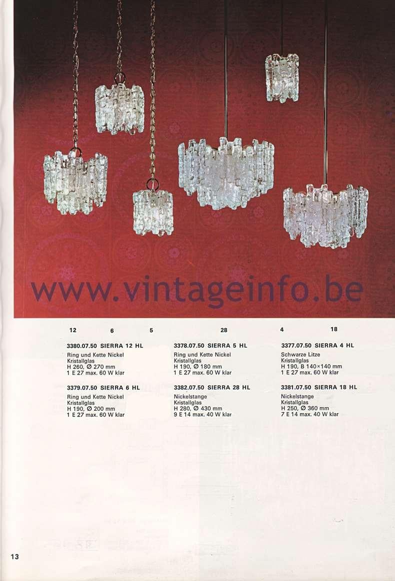 Mid-Century Modern Lustre Murano autrichien en verre glacé du milieu du siècle par Kalmar, Model 