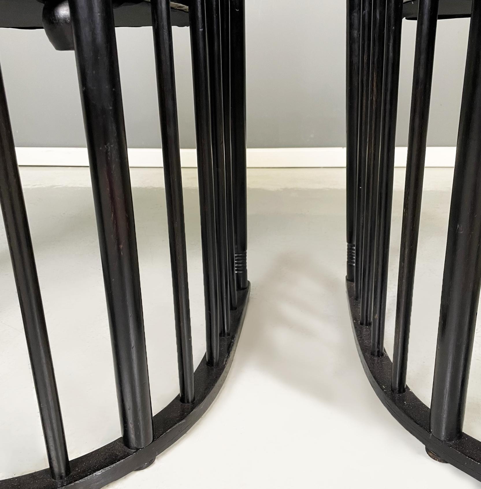 Austrian midcentury Missoni fabric black wood Tub chairs by Joseph Hoffmann 1950 11