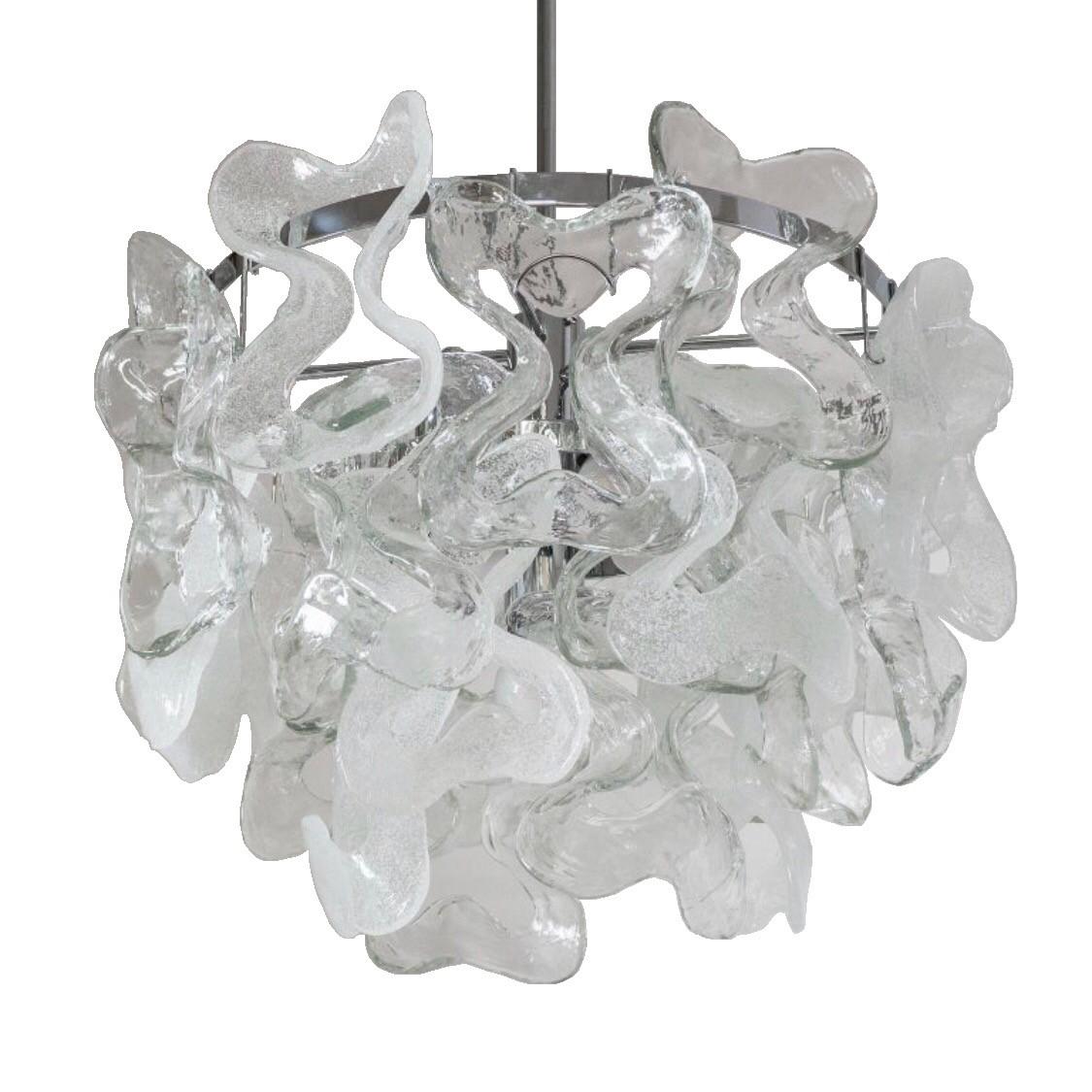 Lampadario austriaco di metà secolo in vetro di Murano 