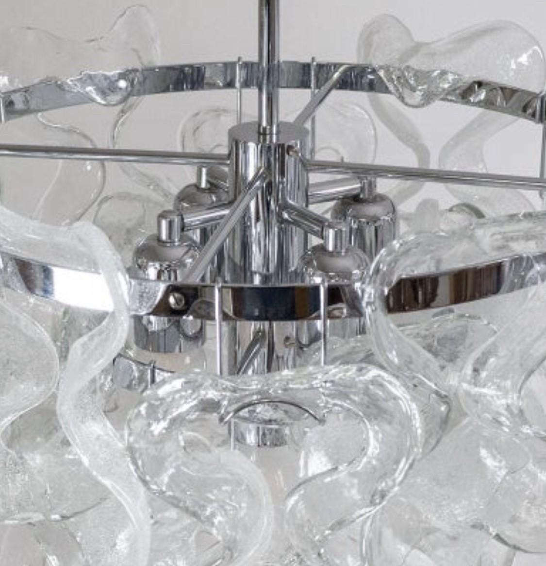 Lampadario austriaco di metà secolo in vetro di Murano 