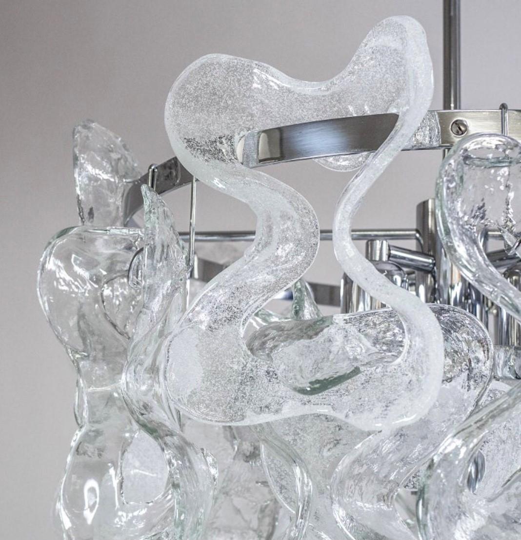 Mid-Century moderno Lampadario austriaco di metà secolo in vetro di Murano 