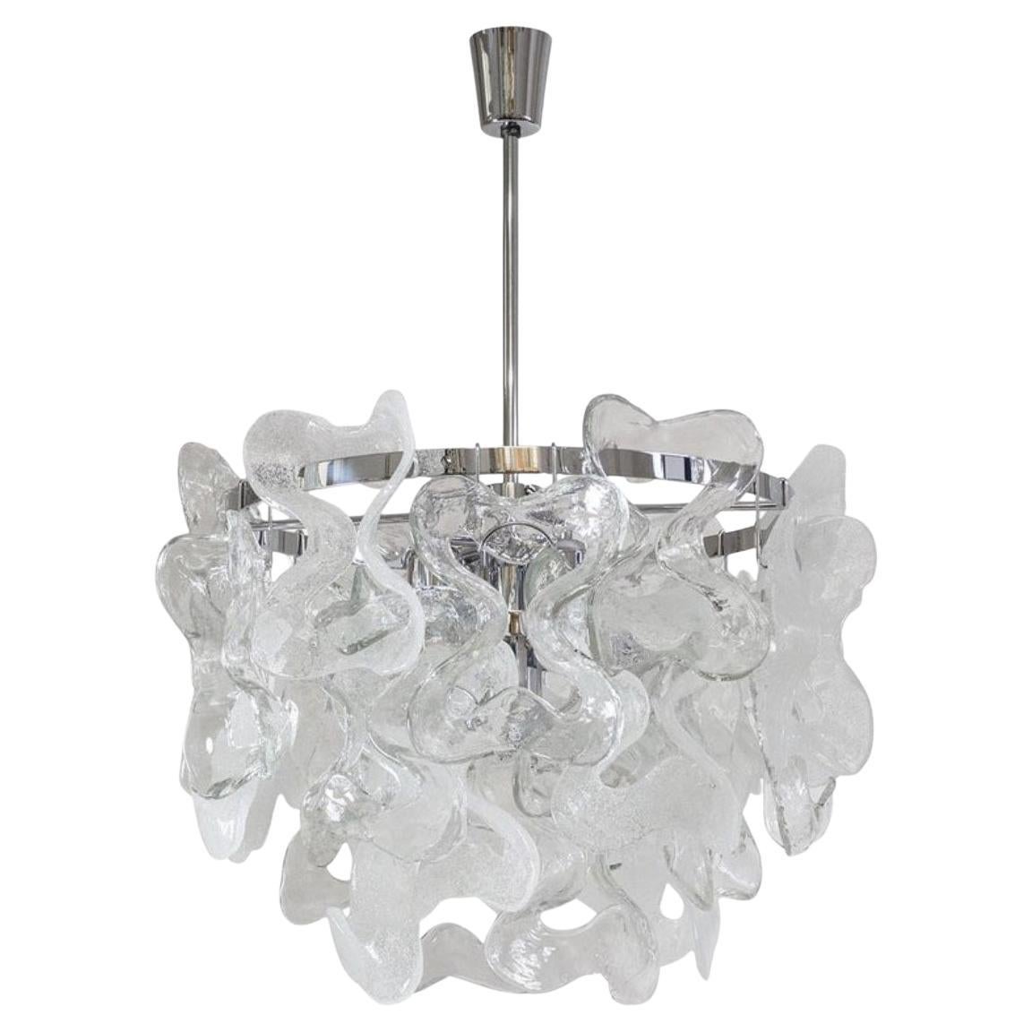 Lampadario austriaco di metà secolo in vetro di Murano "Catena" di Kalmar, anni '70 in vendita