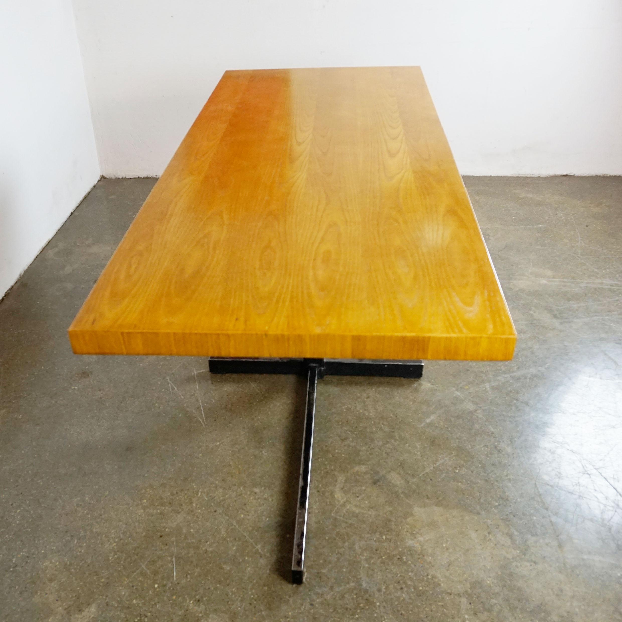 Austrian Midcentury Pine and Steel Dining Table 6