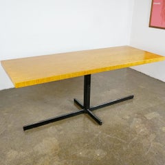 Austrian Midcentury Pine and Steel Dining Table