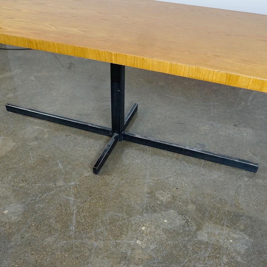Austrian Midcentury Pine and Steel Dining Table 1