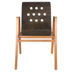 Austrian Midcentury Roland Rainer Beech Stacking Armchair