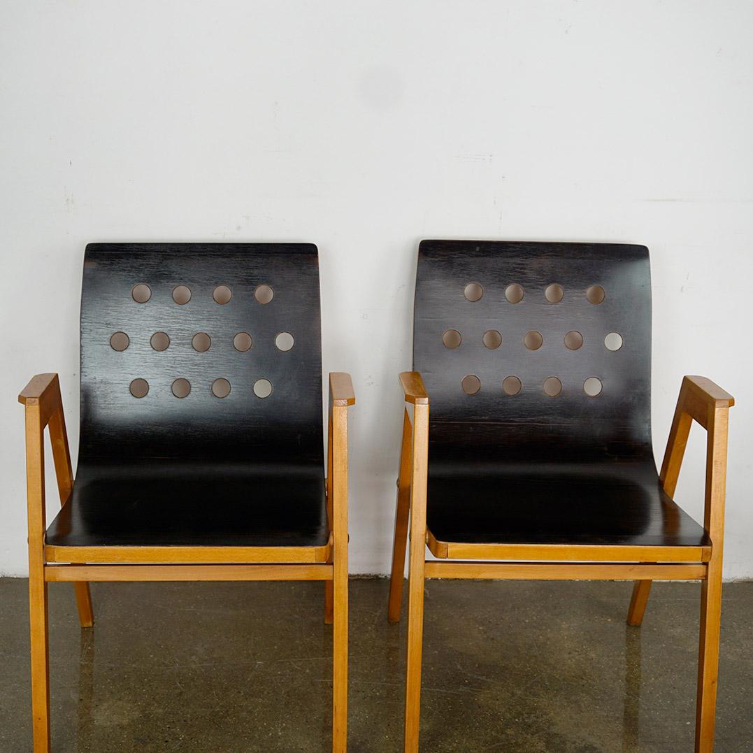 Austrian Midcentury Roland Rainer Beech Stacking Armchairs 4