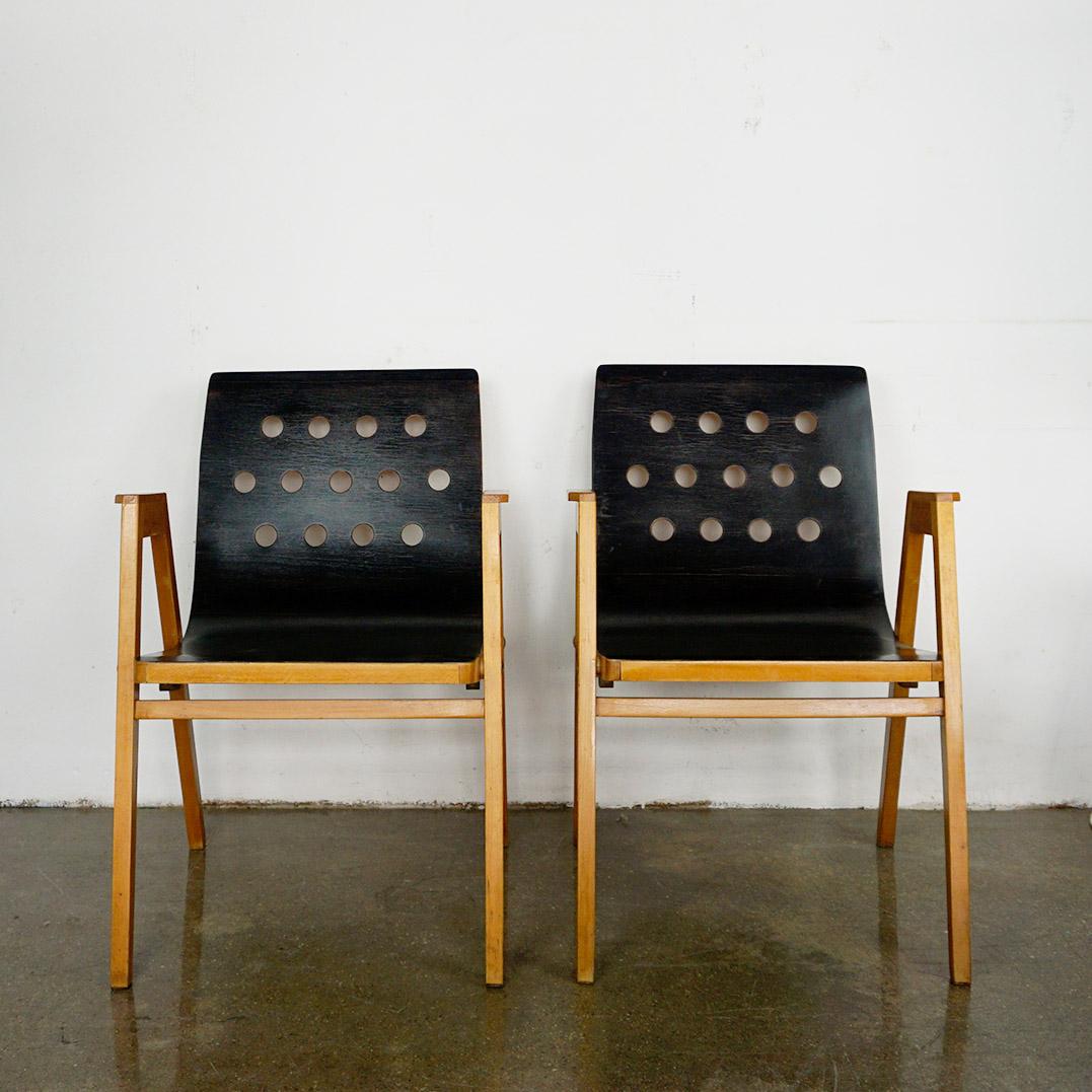 Austrian Midcentury Roland Rainer Beech Stacking Armchairs 6