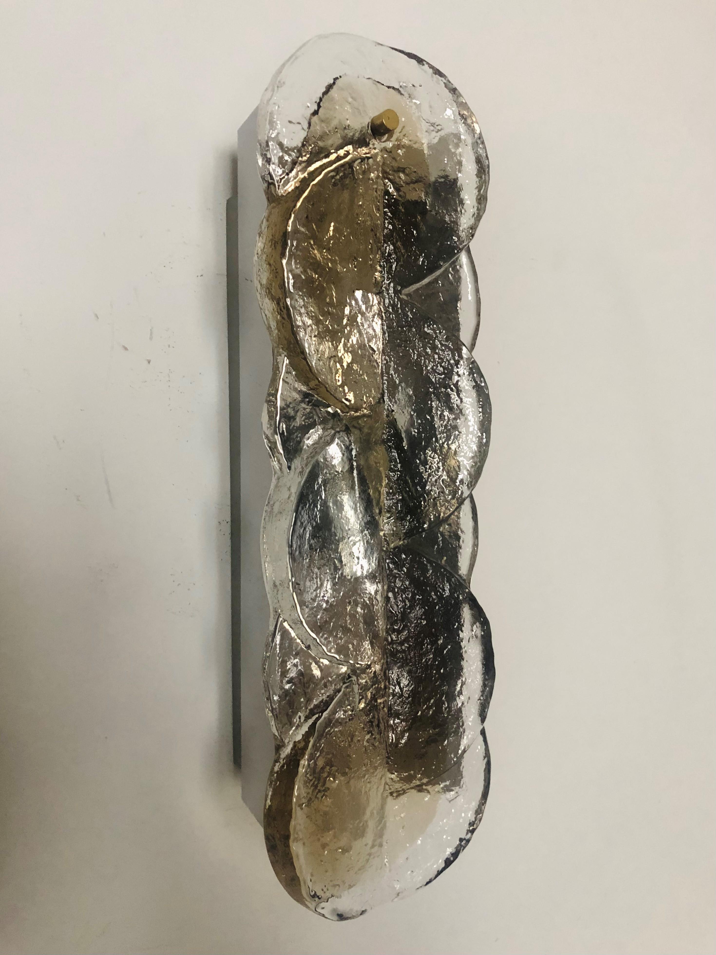 Ensemble autrichien du milieu du siècle de trois appliques murales Citrus de Murano par Kalmar, 1970 Bon état - En vente à Badajoz, Badajoz