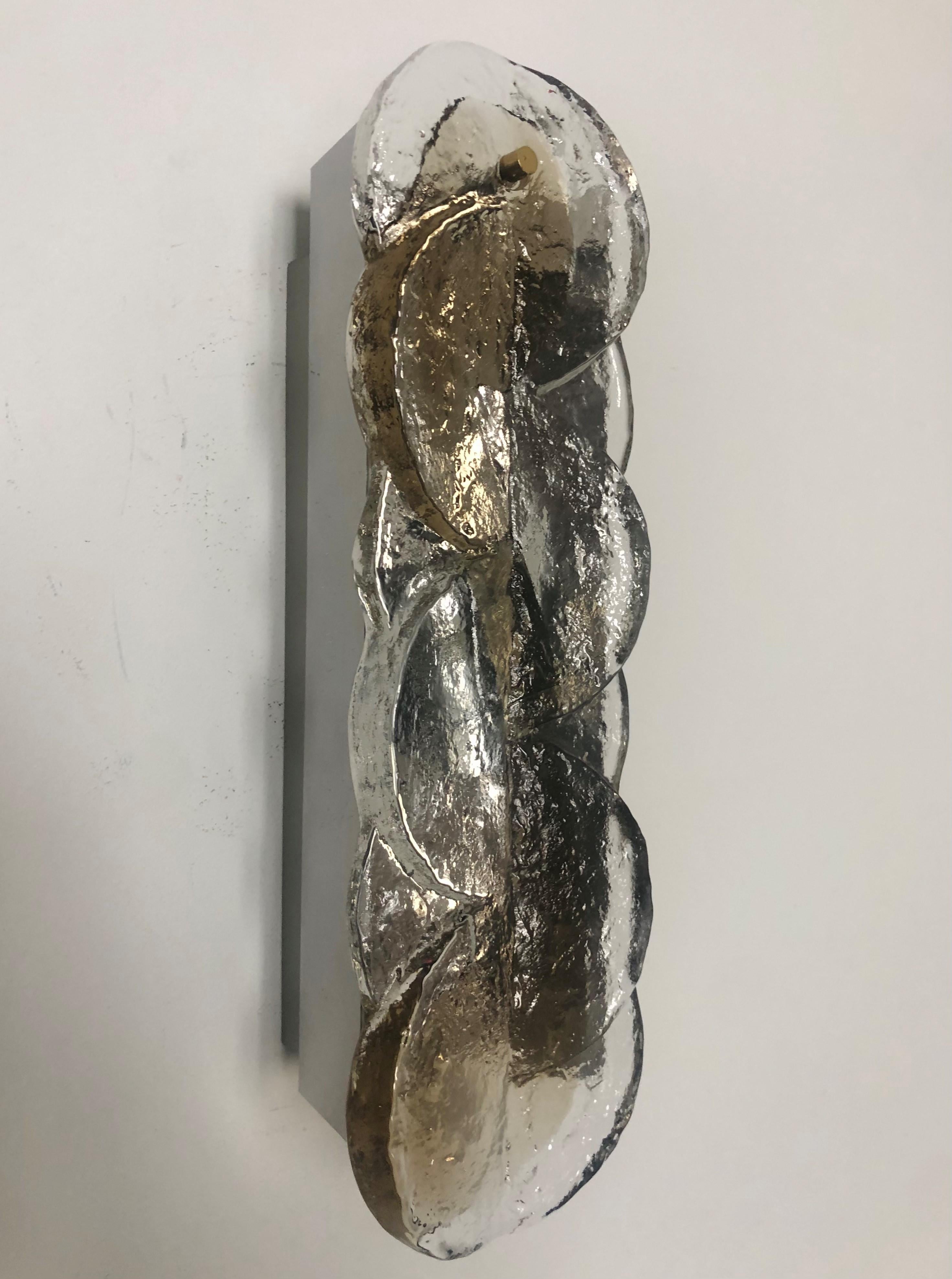 Ensemble autrichien du milieu du siècle de trois appliques murales Citrus de Murano par Kalmar, 1970 en vente 1