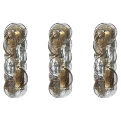 Retro Austrian Midcentury Set of Three Murano "Citrus" Wall Sconces by Kalmar, 1970s