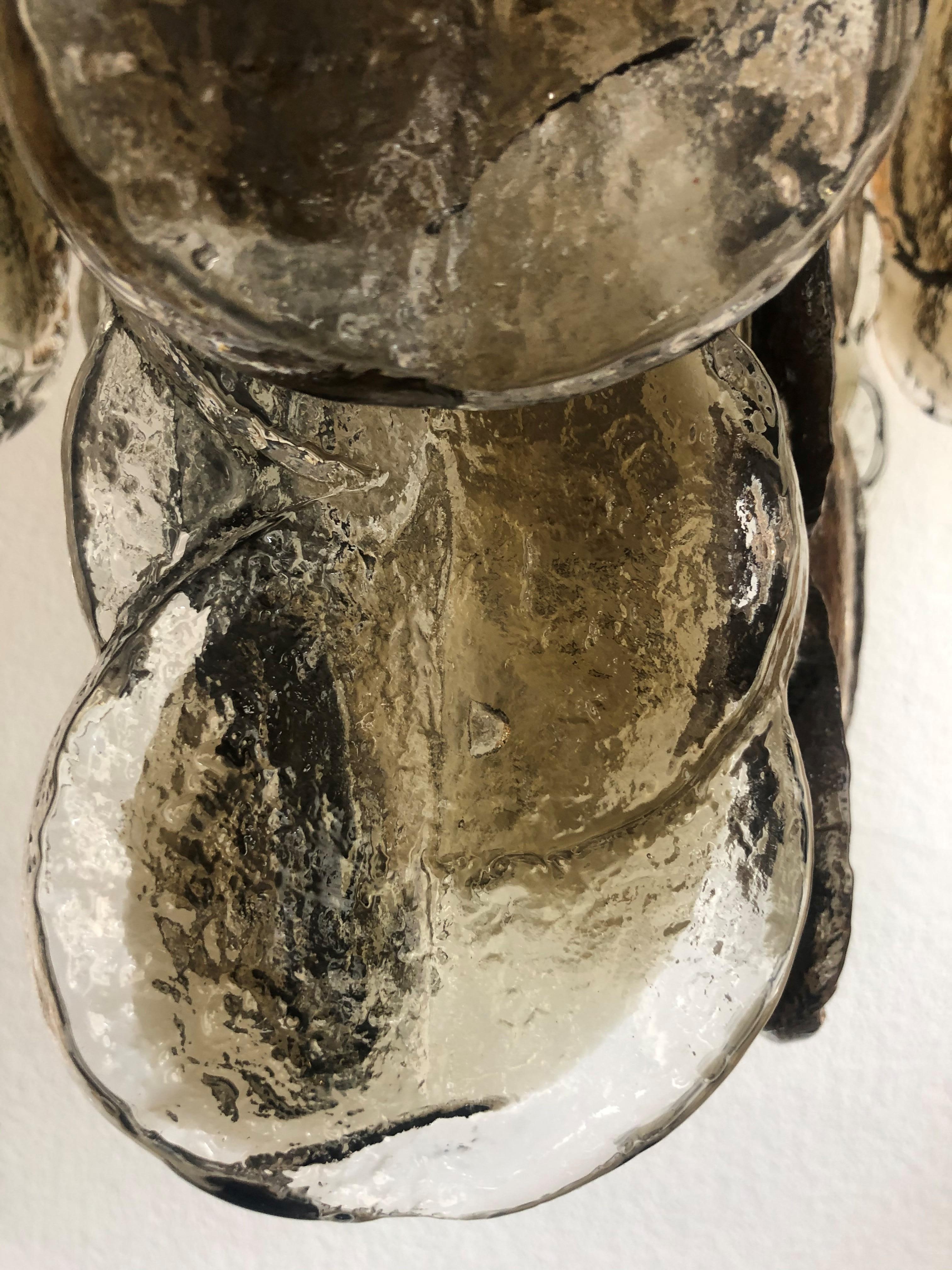 Austrian Midcentury Smoked Ice-Glass Chandelier by Kalmar, 1970s 1