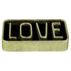 Austrian Midcentury Steel Ashtray LOVE by Carl Auböck Vienna