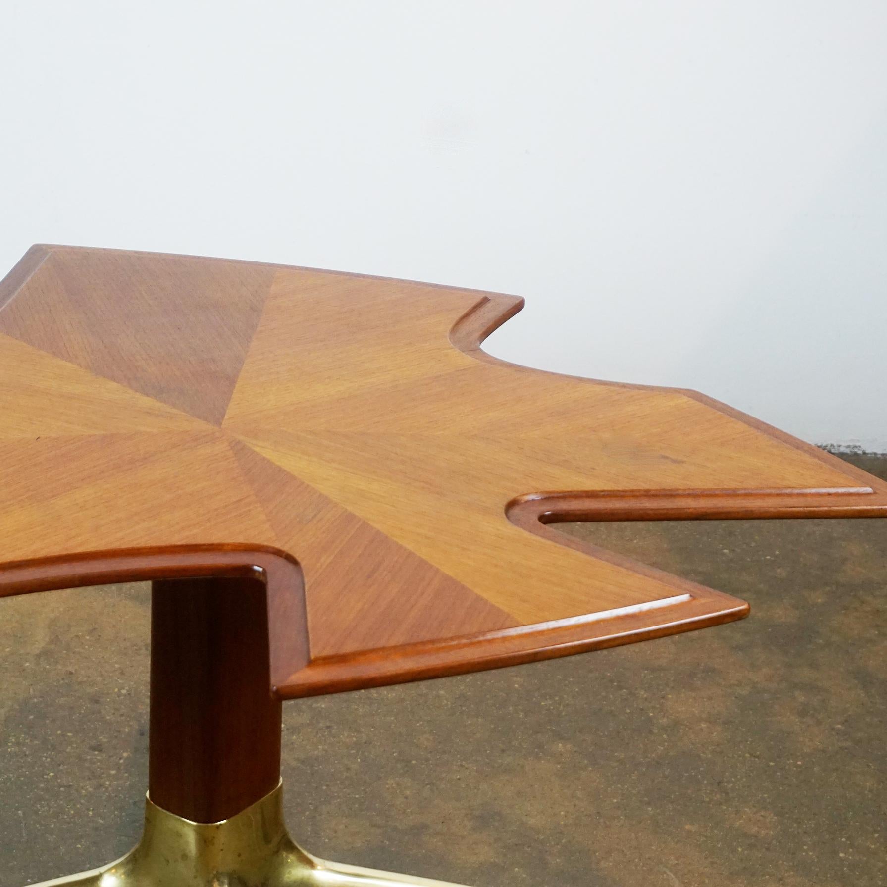 Austrian Midcentury Walnut and Brass Coffee Table by Oswald Haerdtl For Sale 7