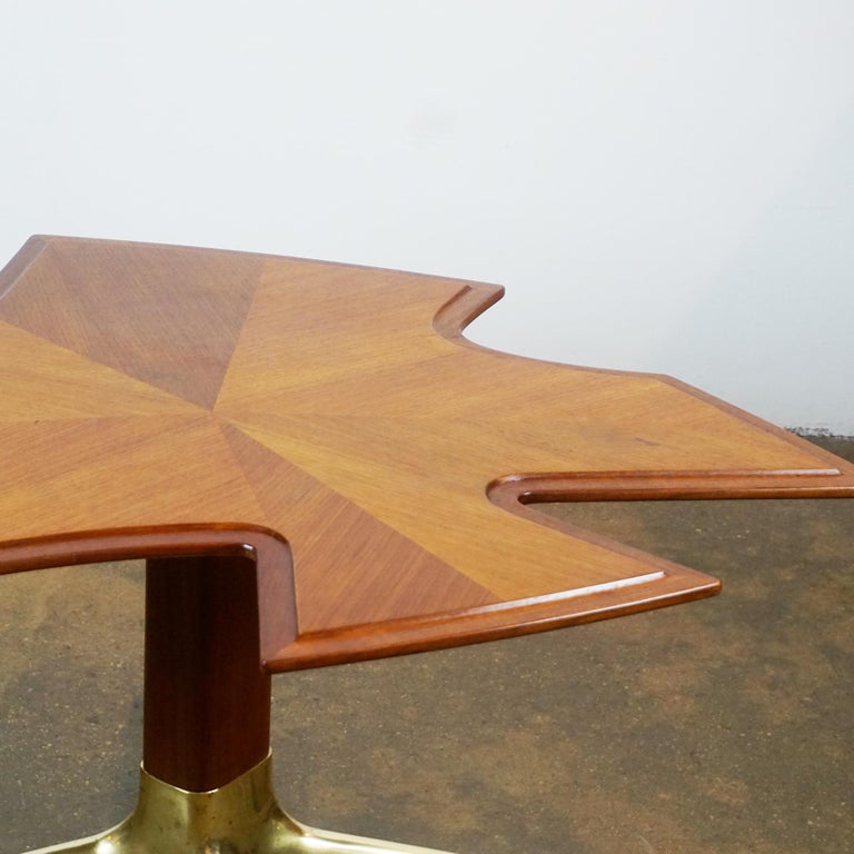 Austrian Midcentury Walnut and Brass Coffee Table by Oswald Haerdtl For Sale 8