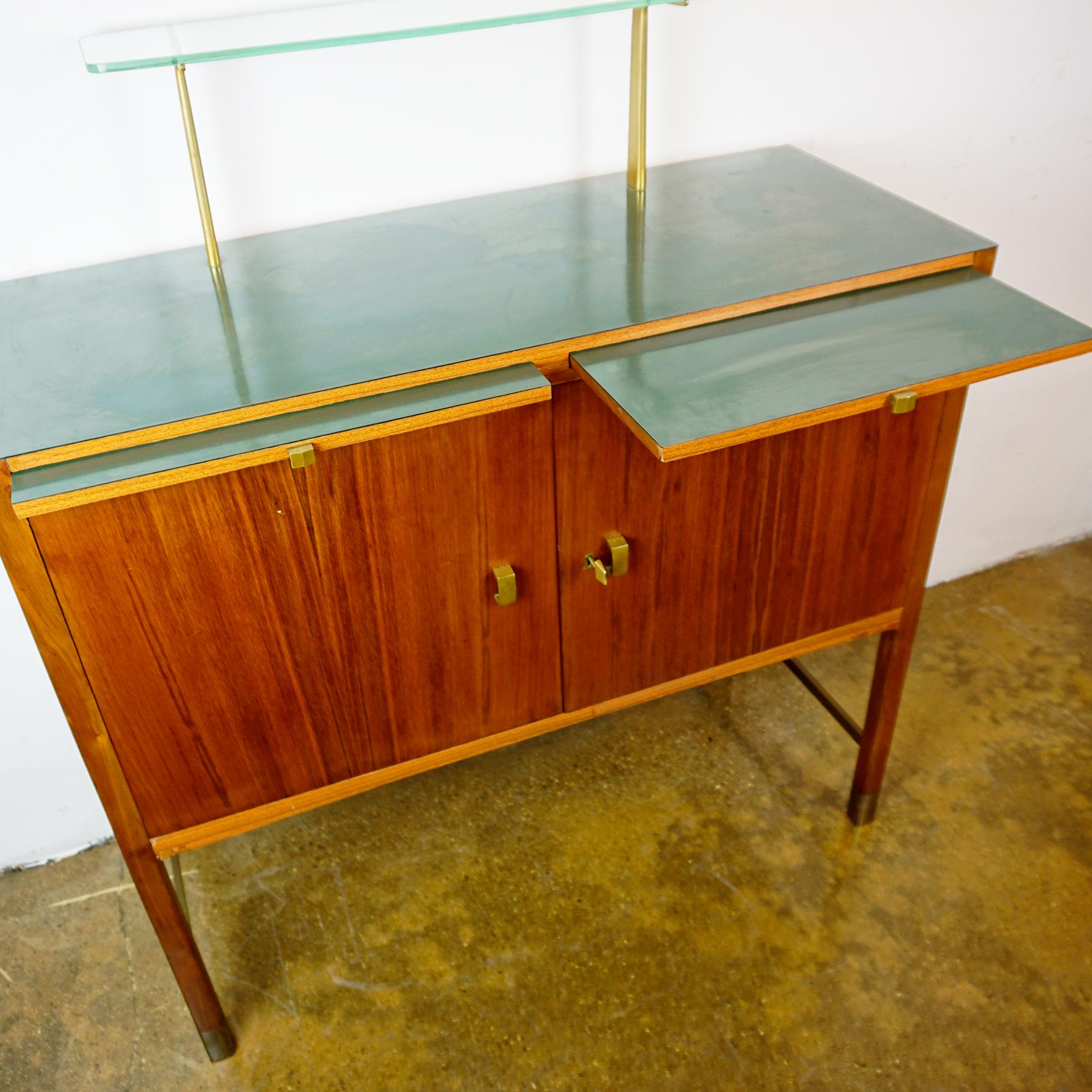 Mid-Century Modern Austrian Midcentury Walnut and Brass Credenza by Oswald Haerdtl