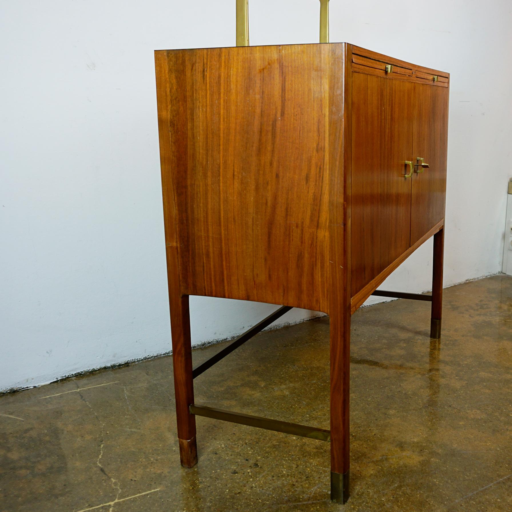 Mid-20th Century Austrian Midcentury Walnut and Brass Credenza by Oswald Haerdtl