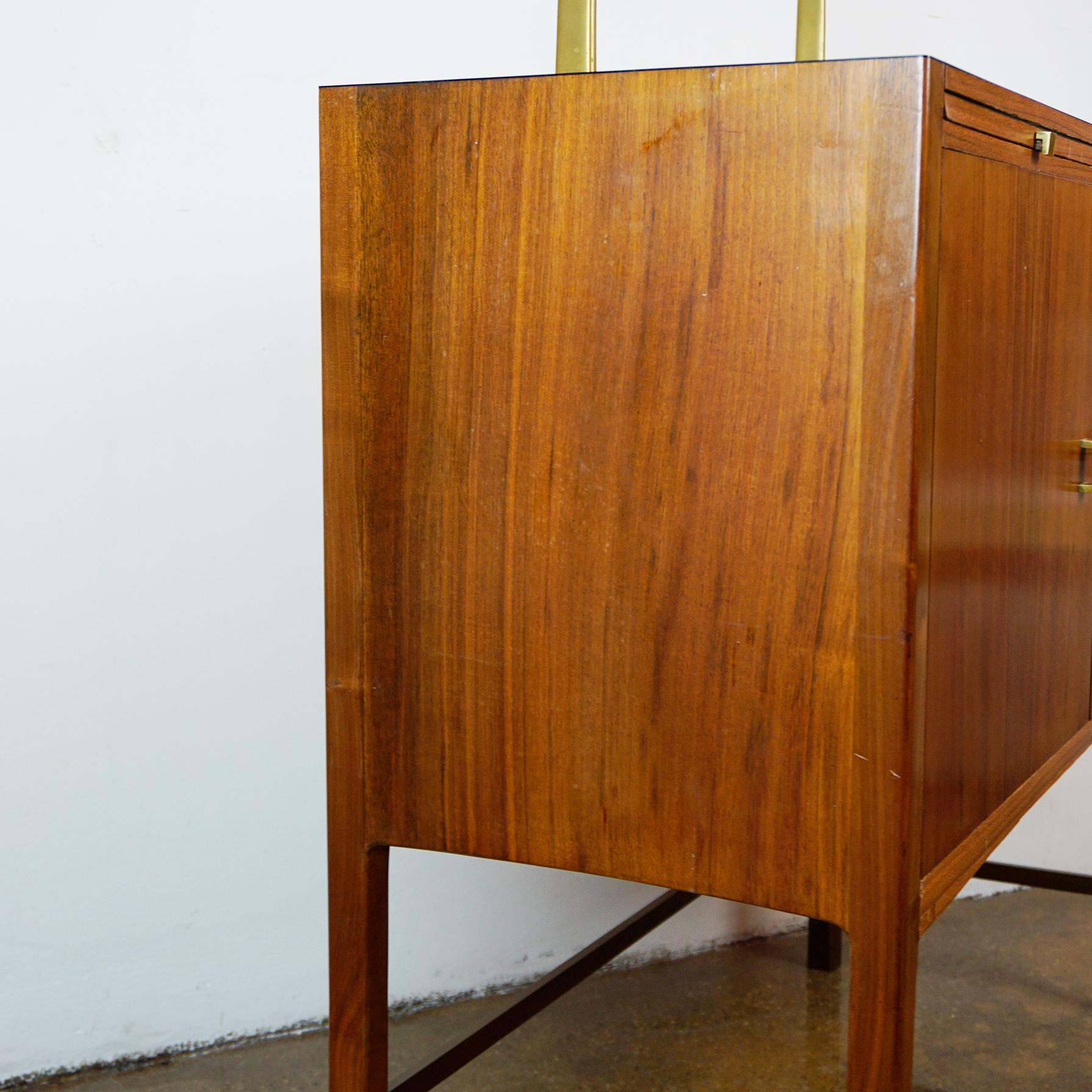 Austrian Midcentury Walnut and Brass Credenza by Oswald Haerdtl 1