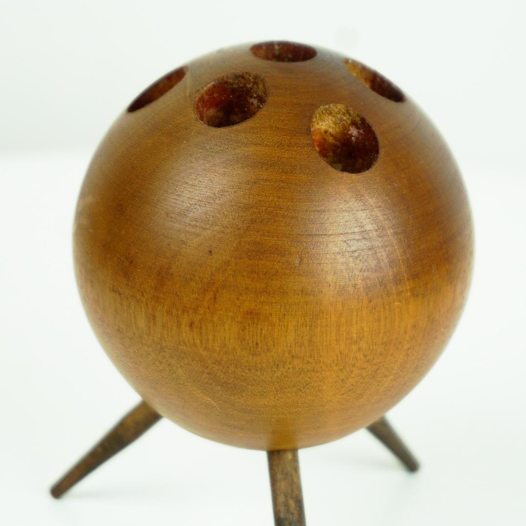 Mid-20th Century Austrian Midcentury Walnut Candleholder by Carl Auböck For Sale