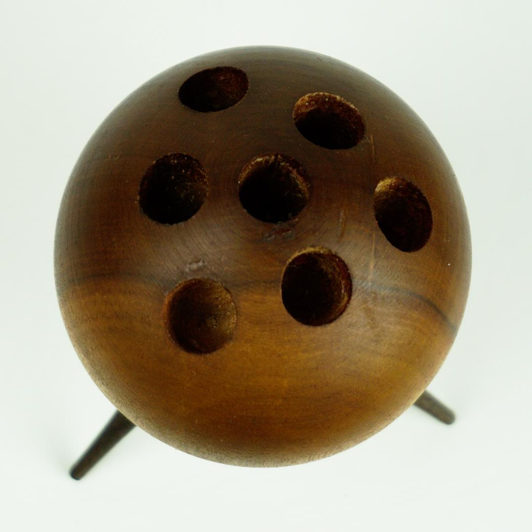 Austrian Midcentury Walnut Candleholder by Carl Auböck For Sale 3