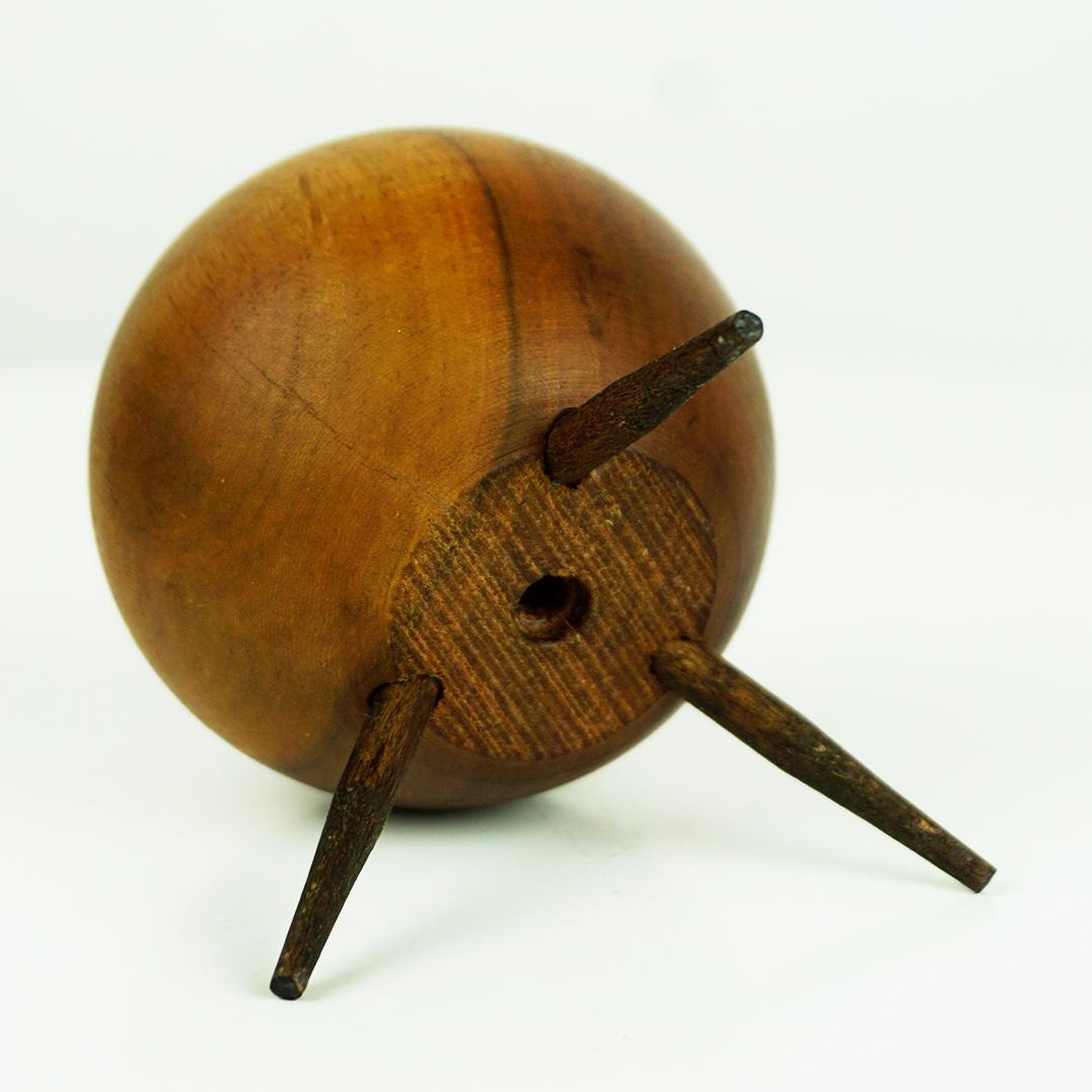 Austrian Midcentury Walnut Candleholder by Carl Auböck For Sale 4
