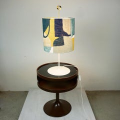 Austrian Midcentury white lacquer and Brass Table Lamp attr. to J. T. Kalmar