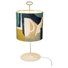 Austrian Midcentury white lacquer and Brass Table Lamp attr. to J. T. Kalmar