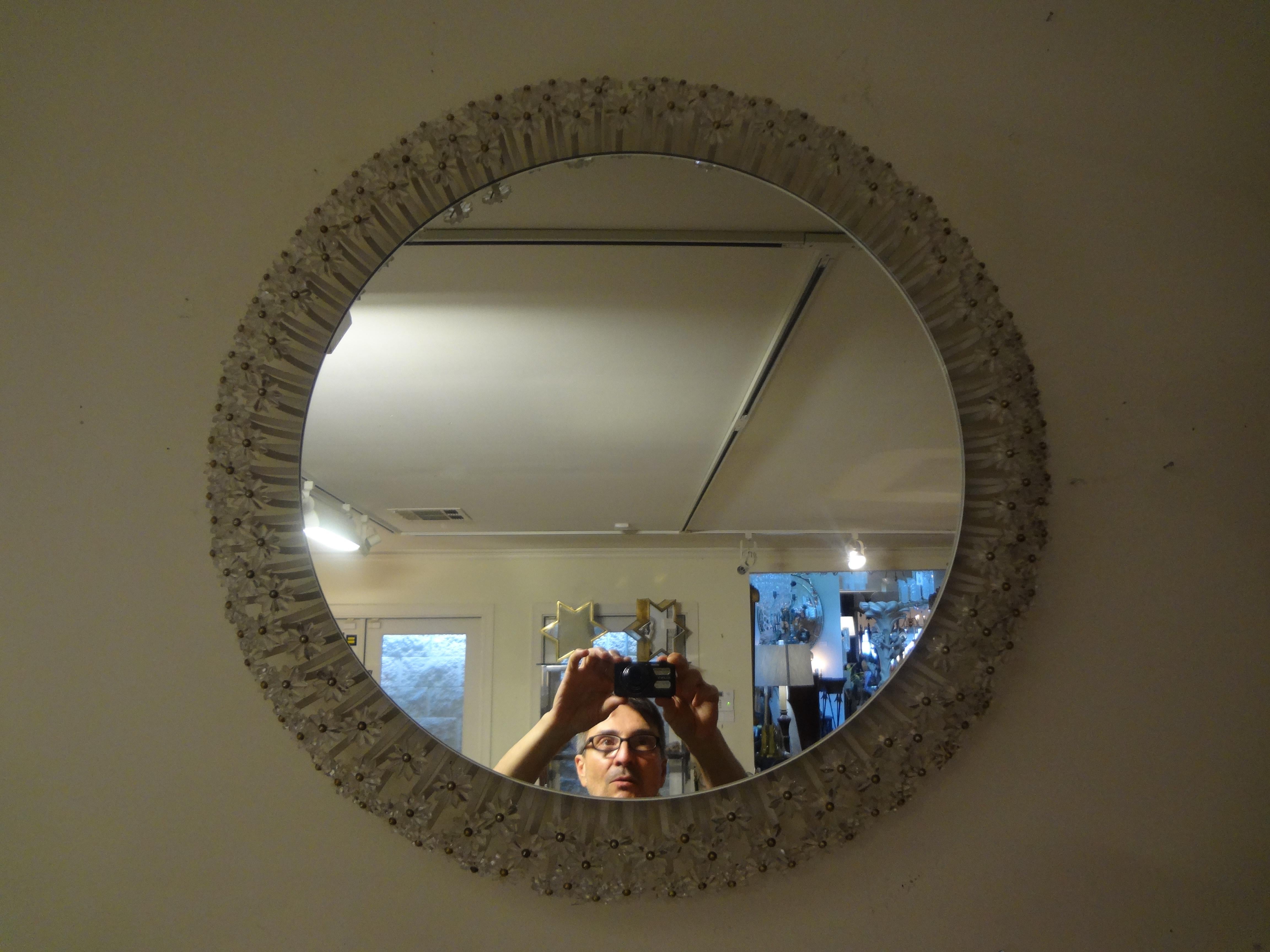 Miroir autrichien avec fleurs de verre par Emil Stejnar pour Rupert Nikoll en vente 5
