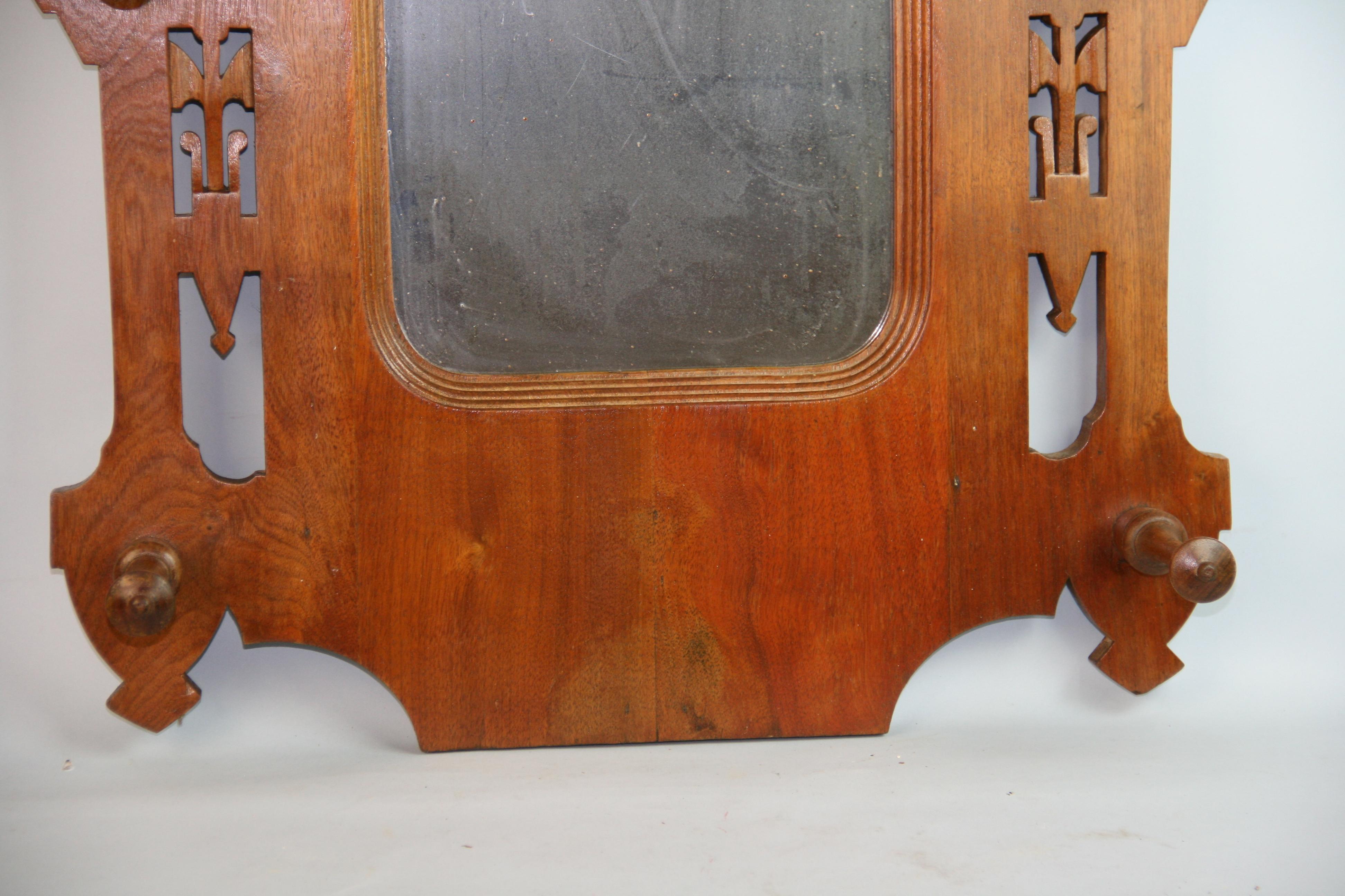 Austrian Mirrored Coat/Hat Rack Carved Walnut 1890's For Sale 7