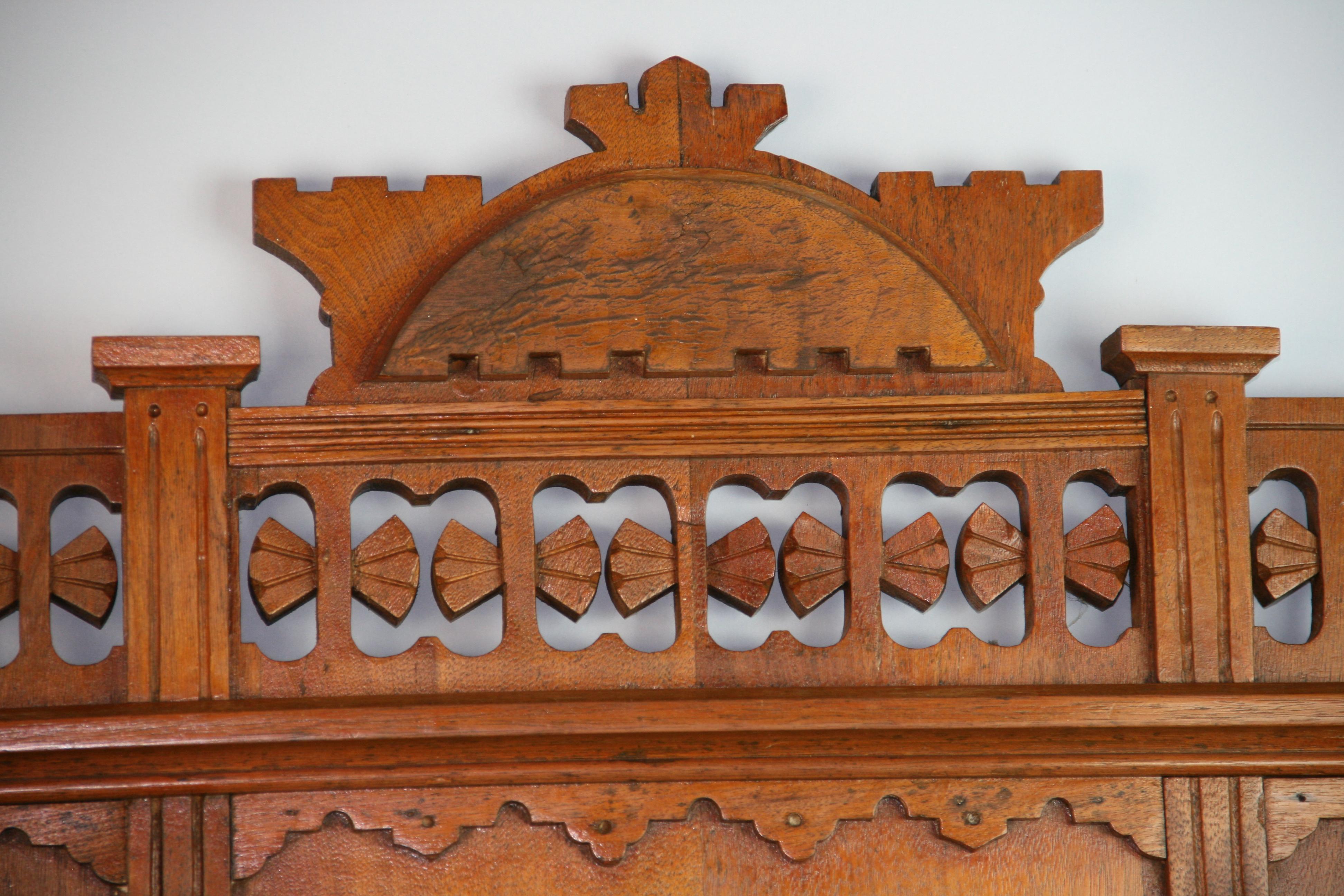 Austrian Mirrored Coat/Hat Rack Carved Walnut 1890's For Sale 2