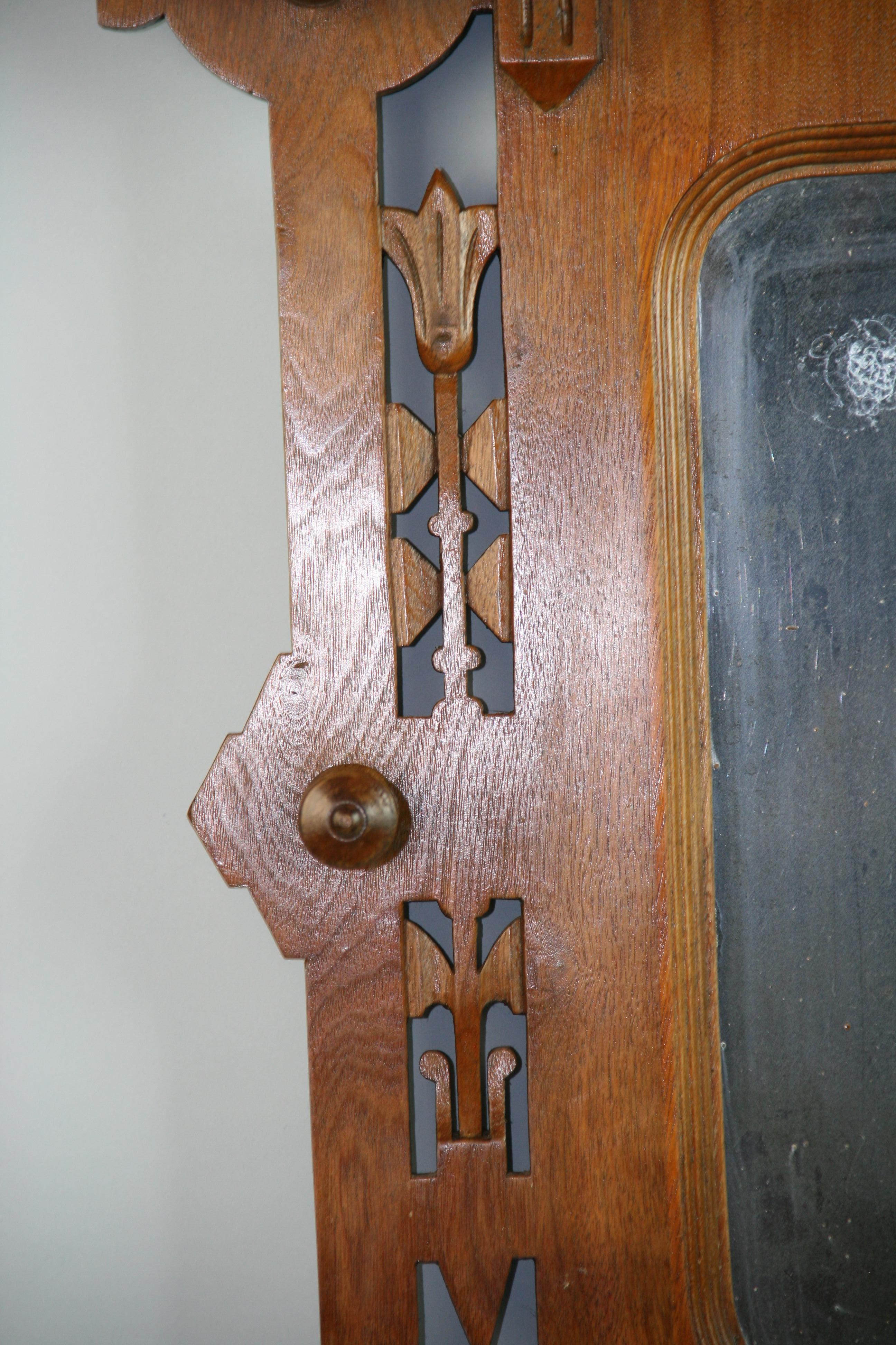 Austrian Mirrored Coat/Hat Rack Carved Walnut 1890's For Sale 4