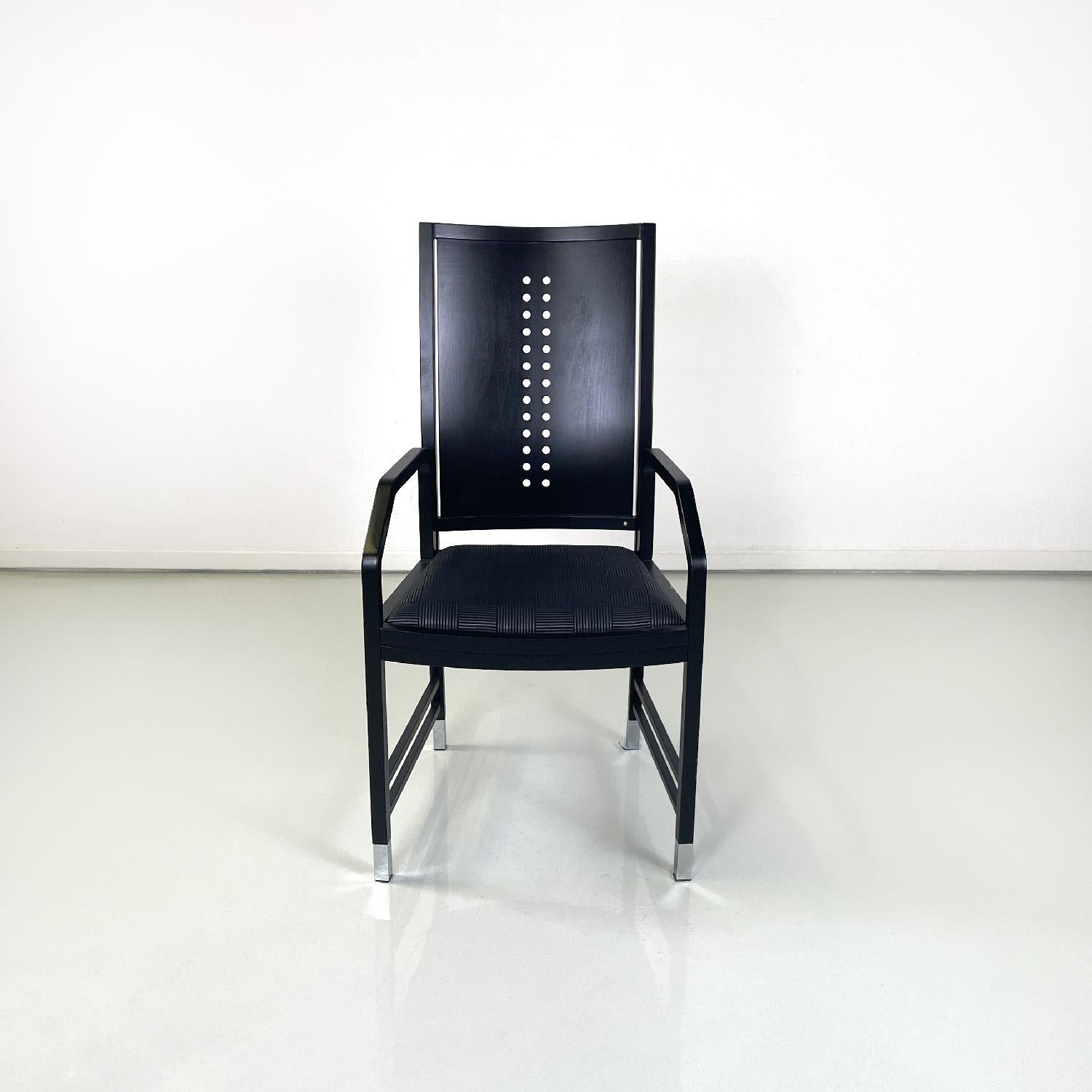 Modern Austrian modern black wooden chairs by Ernst W. Beranek for Thonet, 1990s For Sale