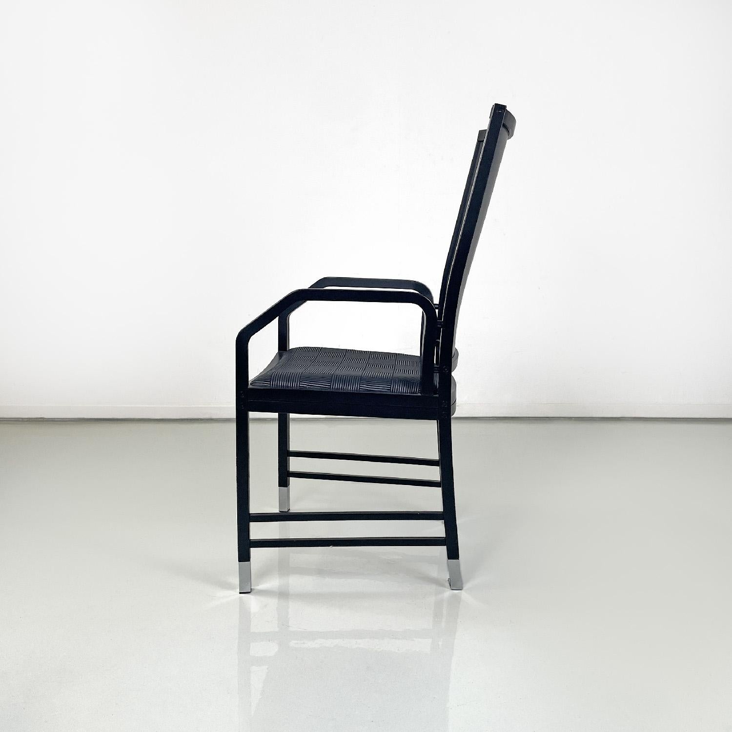 Austrian modern black wooden chairs by Ernst W. Beranek for Thonet, 1990s In Good Condition For Sale In MIlano, IT