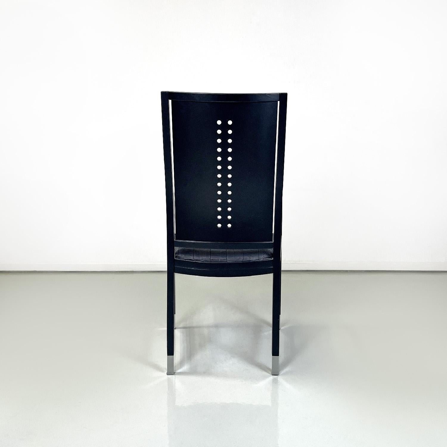 Late 20th Century Austrian modern black wooden chairs by Ernst W. Beranek for Thonet, 1990s For Sale