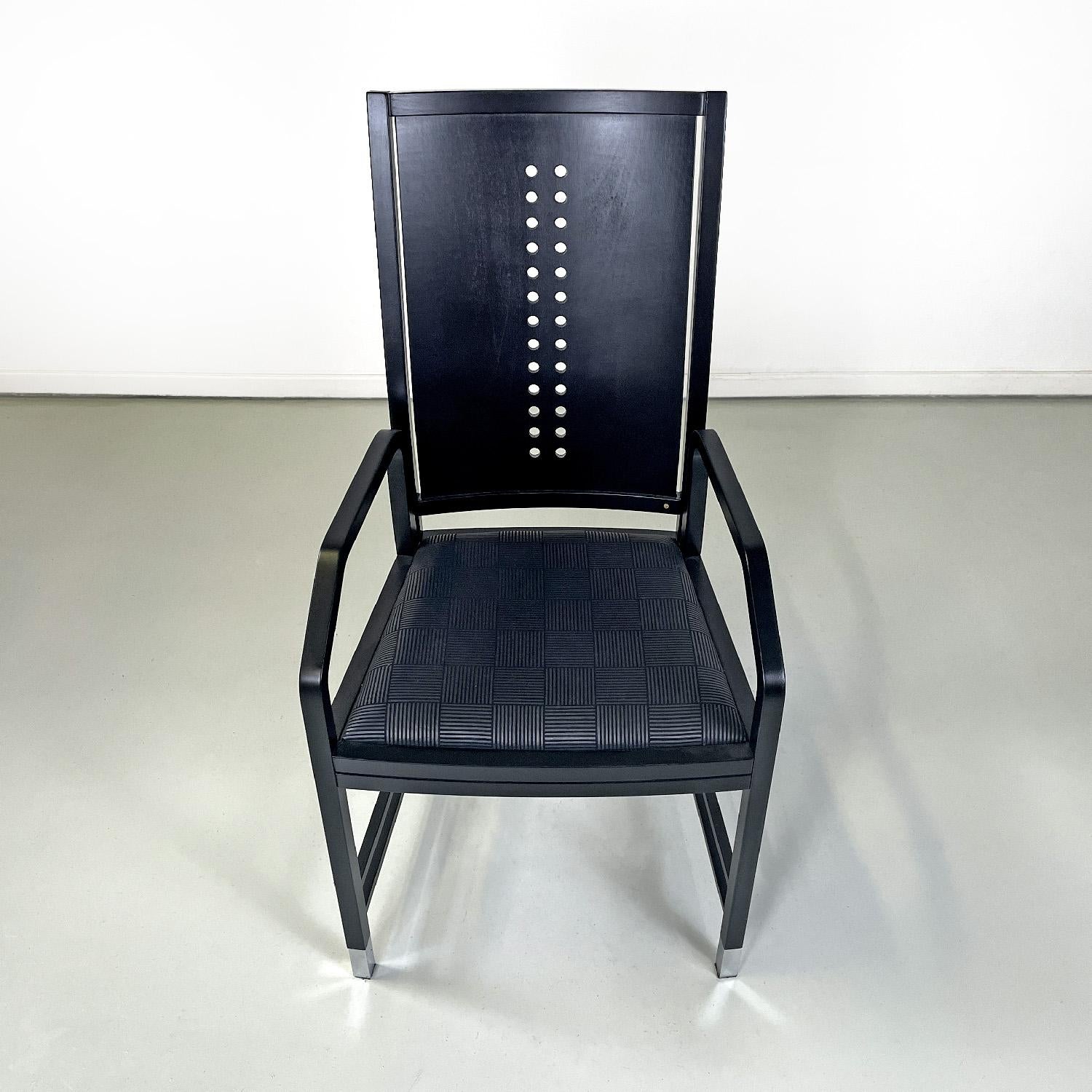 Metal Austrian modern black wooden chairs by Ernst W. Beranek for Thonet, 1990s For Sale