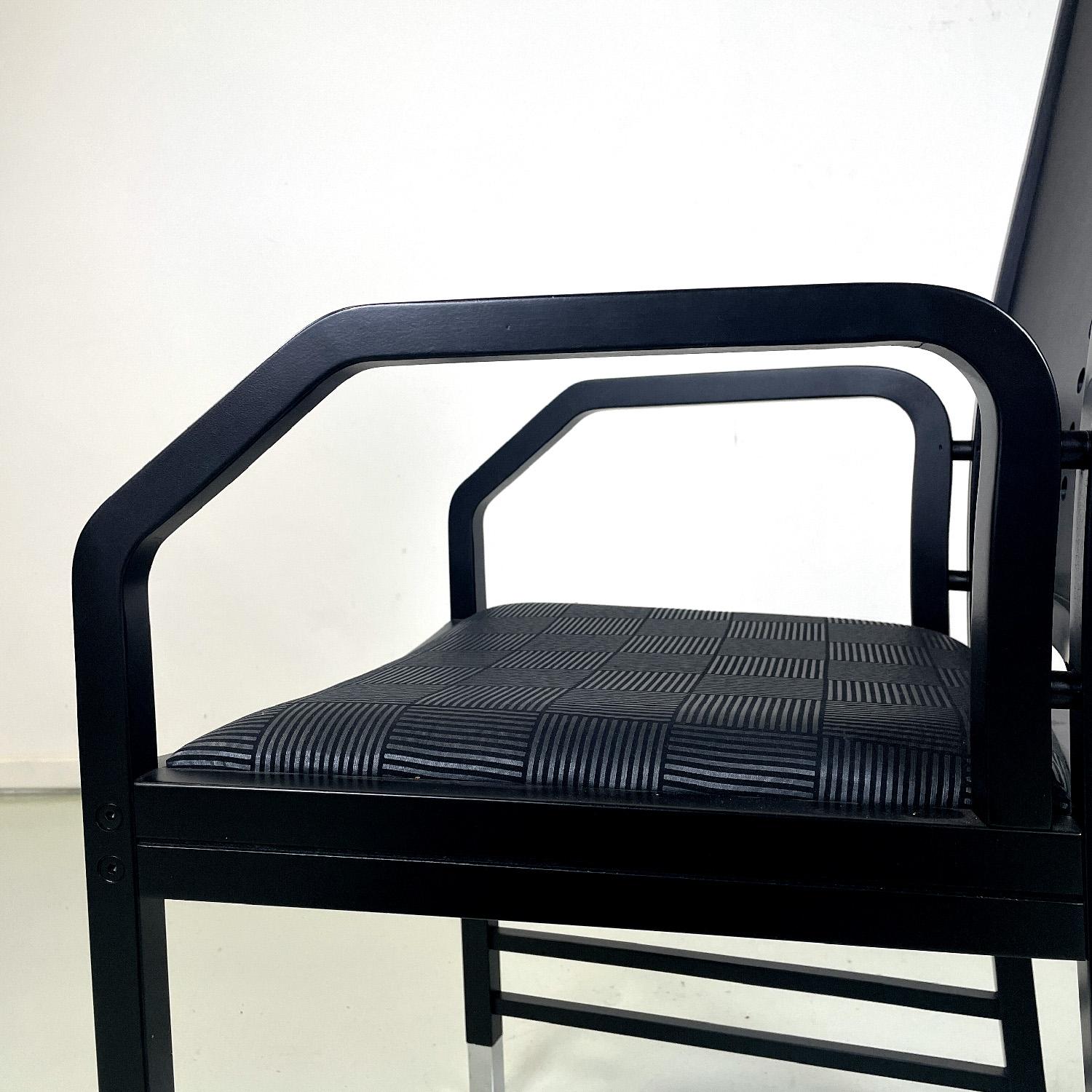 Austrian modern black wooden chairs by Ernst W. Beranek for Thonet, 1990s For Sale 2